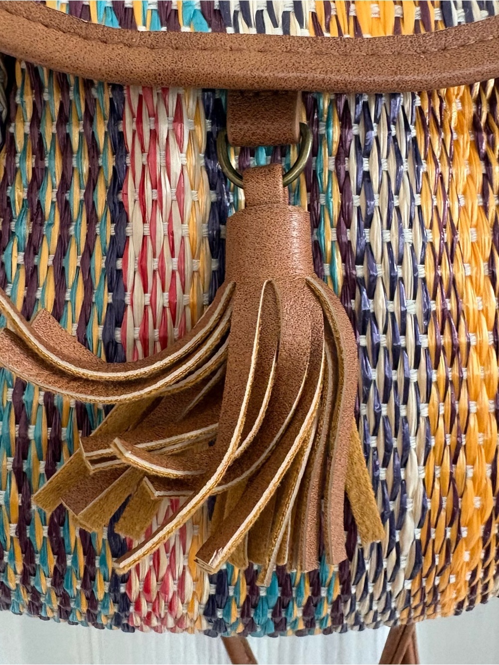 Earthbound Multicolor Woven Tassel Mini Backpack - Picture 3 of 4
